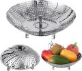 Stainless Steel Food Steamer Folding Steamer Basket Stainless Steel for Food and Vegetable, Premium Expandable Steam Basket to Fit Various Size Pots Stainless Steel Steamer Basket. 