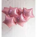 Pack Of 5, Baby Pink Star Foil Balloons. 