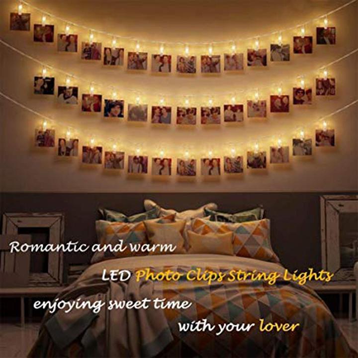 Plastic 20 LED Star Photo Pictures Clip String Lights Indoor Decoration