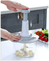 Hand chopper Manual Food Chopper, 2000ML/1.5 Liter/900 ML/330 ML Speedy Chopper with 3 Curved Stainless Steel Blades, Handheld Vegetable Chopper/Mincer/Mixer/Blender to Chop Fruits Onions/Nuts/Ginger/Herbs/Garlics/Meet. 