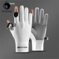 Men Sun Protection Gloves Ice Silk Summer Thin Gloves Non-slip Breathable Sunscreen Gloves. 