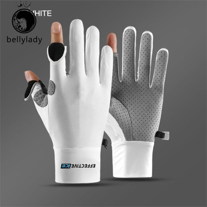 Men Sun Protection Gloves Ice Silk Summer Thin Gloves Non-slip Breathable Sunscreen Gloves