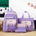 Rabify 17 Inches Canvas Material Multi Pieces Durable Imported Girl's Stylish Trendy Korean Style Bag Backpack for Girls University Bag College Backpack Set for Women School Bag. 