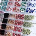 6 Sizes 1.5-5mm Glitter Flat Back Non Hotfix Round Acrylic Diamond Nail Art Rhinestones Gems Decorations Manicure DIY Tips. 