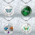 Unisex Necklace My Mind Still Talks To You Time Glass Pendant Jewelry Chain Gift. 