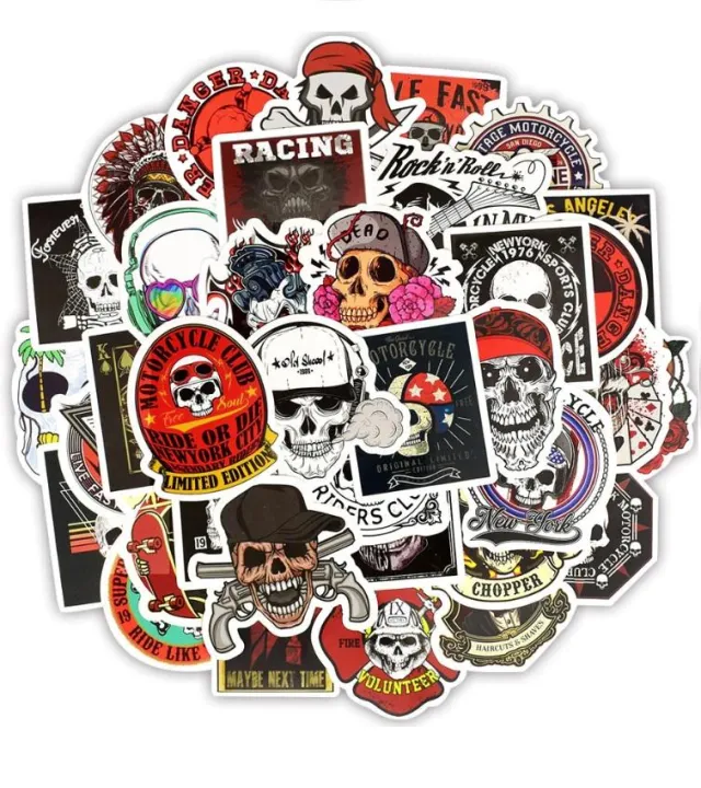 10%20Pcs/Pack%20Skeleton%20Ghost%20Skull%20Punk%20Rock%20Horror%20Waterproof%20Stickers%20for%20Car%20Bike%20Laptop%20Skateboard%20TV%20Guitar%20-%20Image%203
