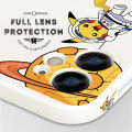 Hontinga for iPhone 12 Case Side Design Phone Cover Cute Astronaut Pikachu Cover Square Edge Pattern Liquid Silicone Trend Case. 