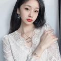 Kpop Idol BTS Jung Kook Golden Logo Necklace Bracelet Korean Fashion Accessories Jewelry. 
