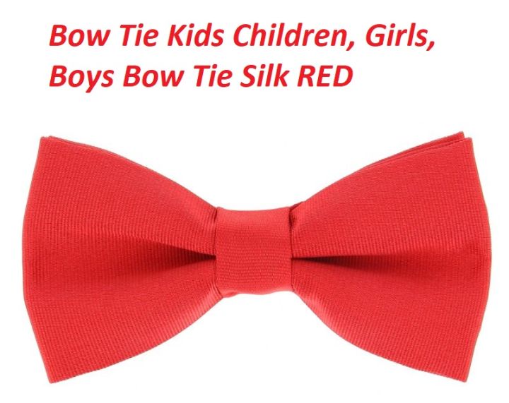 Bow%20Tie%20Kids%20Children,%20Girls,%20Boys%20Bow%20Tie%20Silk%20RED%20-%20Image%202
