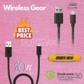 Branded Micro USB Fast Charging Cable For Android (10 ft.) - For All Type Of Micro USB Phones - Black Color - Length 3 Meter. 