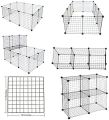 16 panels Portable DIY Pet Playpen Animal Crate DIY Metal Wire Kennel Extendable Pet Fence Bunny Cage For Puppy Rabbit Small Animal Pen. 