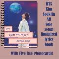 BTS Seokjin All solo song Romanized Lyrics book with Five free photocards. 