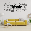 We Are Family Wooden Wall Clock-3D 24 inch Watch DIY Design Decoration Birds Numeral Quartz For Home Decor Living Room And Offices And For Gifts. 