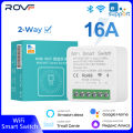 ROVF - EweLink Mini Wifi Smart Switch Light - 16A 2 Way Module On Off Breaker - Wireless Remote Voice Timer Timing App - for Google Home Alexa. 
