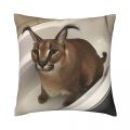 Floppa Cute Meme Cushion Cover 40x40 Home Decor Dakimakura Funny Caracal Cat Throw Pillow Case for Living Room Housse De Coussin. 