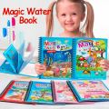 Reusable Magic Water Quick Dry Book Water Coloring Book Doodle with Magic Pen Painting Board for Children Education Drawing Pad (Random Design & Assorted Color) (Multi Color, 4). 