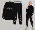 Winter Fleece Casual Meow Printed Hoodie and Trouser Set Track Suit for Girls and Women. 