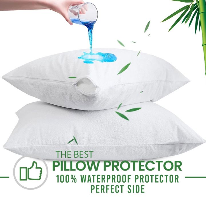 Fast Forward Waterproof Pillow Protector Encasement - Zippered, Pack of 2 - Protects Against Allergens, Dust Mites, and Spills