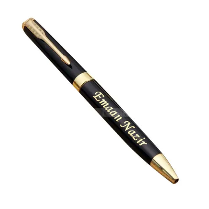 Customized Name Metalic Luxury Ball Point Pen - Premium Luxury Metalic Ball Point Pen - Personalized Name Black Metalic Pen For Daily Use - Customized Name Gift Pen  