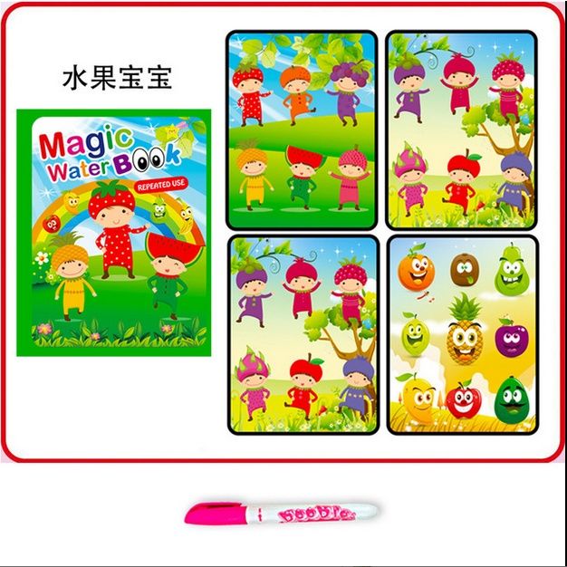 22 Styles Magic Water Book for Kids Magic Water Drawing Book ABC Kids Painting Toys Magic Water Book with Magic Pen