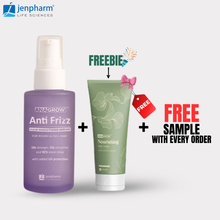 Jenpharm - Anagrow Anti Frizz Hair Serum 50ml - Reduces Hair Fall | Promotes Hair Growth - Non-Greasy Serum