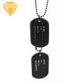 Military Army Style Black 2 Dog Tags Pendant Sweater Chain Necklace Men's Jewelry. 