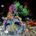 Aquarium Hidden Coral Decoration Fish Tank Resin Rock Mountain Cave Ornaments Fish House for Betta Sleep Rest Hide Best Hidden Decoration For Fish Tank. 
