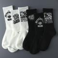 Graffiti socks men's ins, trendy and versatile, high-value mid-cut autumn student sports basketball socks, long tide men's stockings. 