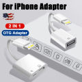 OTG Adapter For iPad iPhone 13 12 11 14 Pro Max XS XR 8 Plus 2 in 1 USB3.0 Converter Cable for Mouse Keyboard Camera Card Reader. 