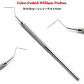 Export Quality Stainless Steel Periodontal Williams Probe Color Coded Marking Pocket Depth Measurement Dental Probes. 