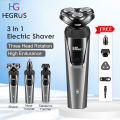 HEGRUS Electric Shaver Electric Trimmer Rotary Razor 3 in 1 Facial Grooming Kit USB Rechargeable Beard Trimmer For Men Hair Cutter Machine Multifunctional Floating Razor Professional Electric Shaver For Men. 