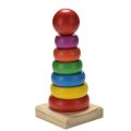 Classic Baby Rainbow Ring Tower Wooden Stacker Rings Educational Toy for Kids -Small & Large. 