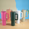 Sipper Tumbler – 40oz Stainless Steel Trek Tumblers with Handle and Straw | Leak-Proof Simple Modern Design for Travel and Daily Use. 