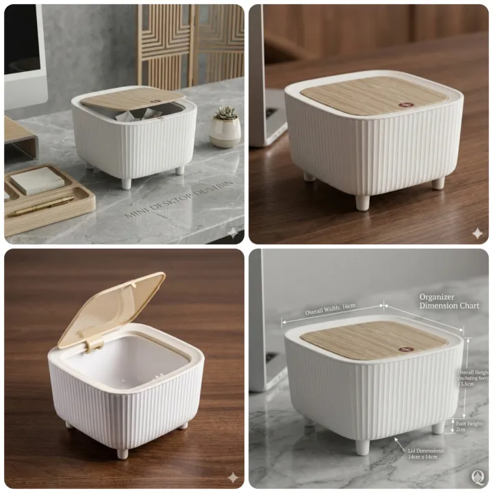 Mini Desktop Dustbin/Waste Bin Garbage Container Plastic Trash Can ...