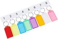 Name Tag Keychain Mix Colors Pack of 20 Rectangle Shape Tag Key rings or key chains for hotel room numbers or multipurpose Stationary item. 