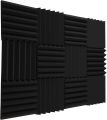 Acoustic Foam Panels Fireproof Sound Absorbing Panels Studio Foam Wedges for Walls 2" X 12" X 12" 12 Pack Black. 
