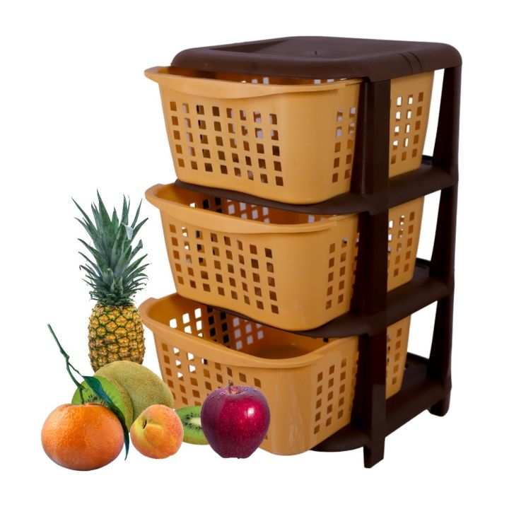 Vegetable basket onion & potato basket - 3 layer vegetable rack for kitchen, beautiful design, easy to hold and assemble with spacious racks | Aquaplast Vegetable rack basket kitchen rack dish rack plates rack