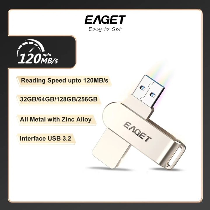 EAGET F60 USB 32gb PenDrive 64gb 128gb 256gb USB Flash Drive Memory Stick USB 3.2 for Phone laptop or Higher Version