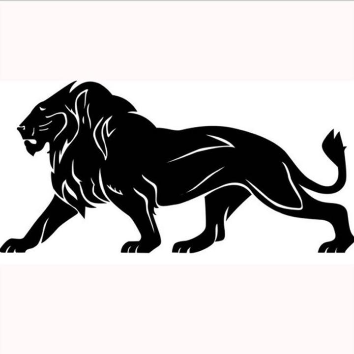 Car Sticker Walking Lion Pattern Vinyl Decals Motorcycle Car Stickers Personality Car-styling color:Black