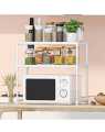 Plastic and Metal Microwave Shelf Stand Microwave Oven Rack, Kitchen Storage Organizer Cabinet. 