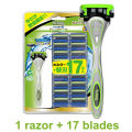 New Original Schick Hydro 5 Razor Set (9 Blades + 1 Razor) Best Men Safety Razor Manual Shaving Body Hair Shaver. 