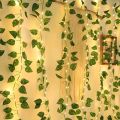 Green Leaf Garland String Lights,[ pack of 1 / 6 / 12 ] Vine Fairy Lights with Blinking Feature for Bedroom, Wedding, Home Decor - Battery Operated, Wall Garden Stairway Decorative Lighting with Switch Control - Artificial Floral Theme  (battery included). 