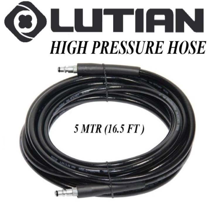 LUTIAN - High Pressure Hose Pipe for Pressure Washers - Quick Connect type - 5 Mtr Length - 100% Imported