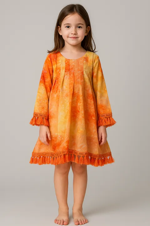 Beautiful Pleated Frock Style Kameez for Girls | Age 2–10 Years ...
