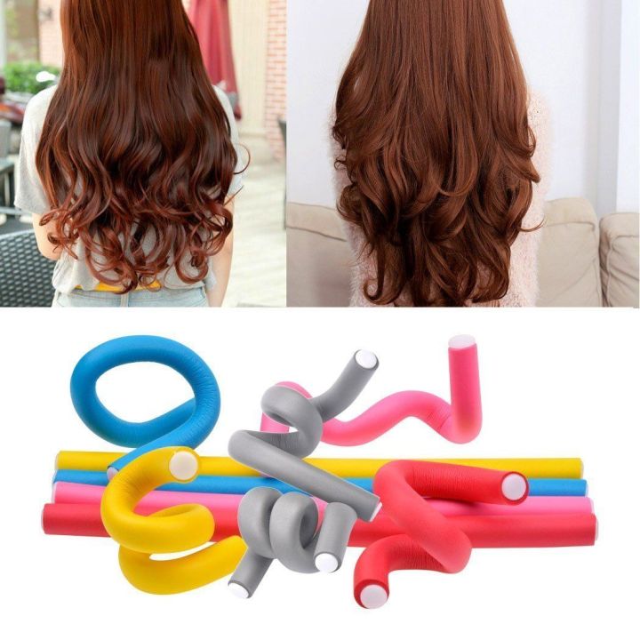 "Get%20Bouncy,%20Beautiful%20Curls%20with%2010-Piece%20Spiral%20Hair%20Foam%20Roller%20Set!"%2010%20Pcs%20Spiral%20Hair%20Foam%20Curler%20Roller%20Set%20-%20Image%202