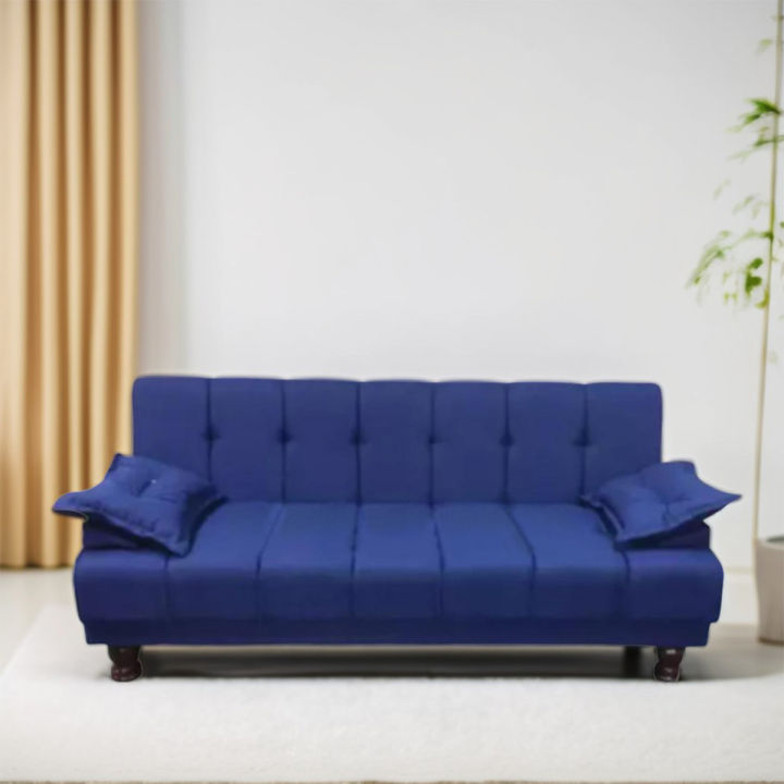 Sofa CumBed 3 Seater Blue Jute & Valvet Costumize {{ Special Offer }}
