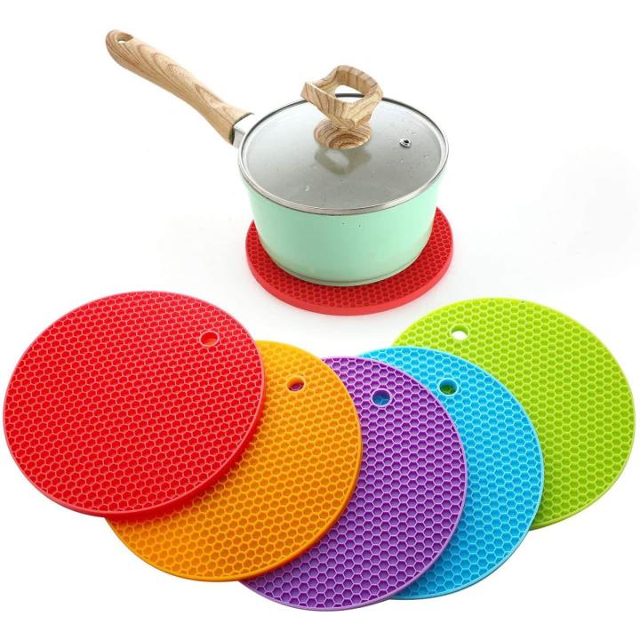 Silicone heat pad 2 Pcs Set Table Silicone Pad Silicone Non-slip Heat Resistant Heat Proof Mat coaster Pot Holder Spoon Rest Heat Resistant Non-slip Durable Flexible