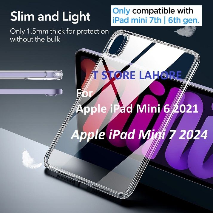 iPad Mini 7 Case For iPad Mini 6 Case shockproof Drop Protection Slim Lightweight transparent 6Th / 7Th Generation