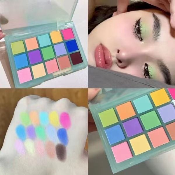 15 Colors Eye Shadow Palette Avocado Green All Matte Eyeshadow Palette Korean Eye Shadow Candy Color Matte Eye Makeup Maquillaje