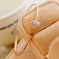 2 pieces Golden silver Double hearts fashion Adjustable bracelets. 